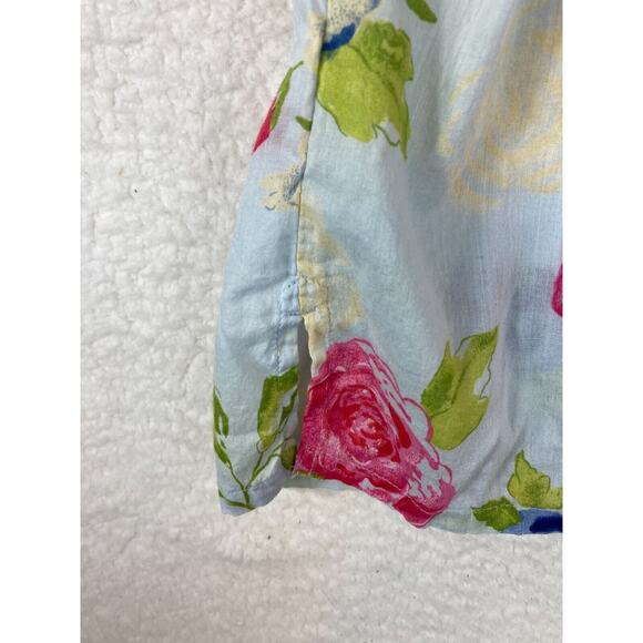 Bobbie Brooks Woman 100% Cotton Short Sleeve Button Up Shirt Blue Floral 22-24W - Picture 11 of 16